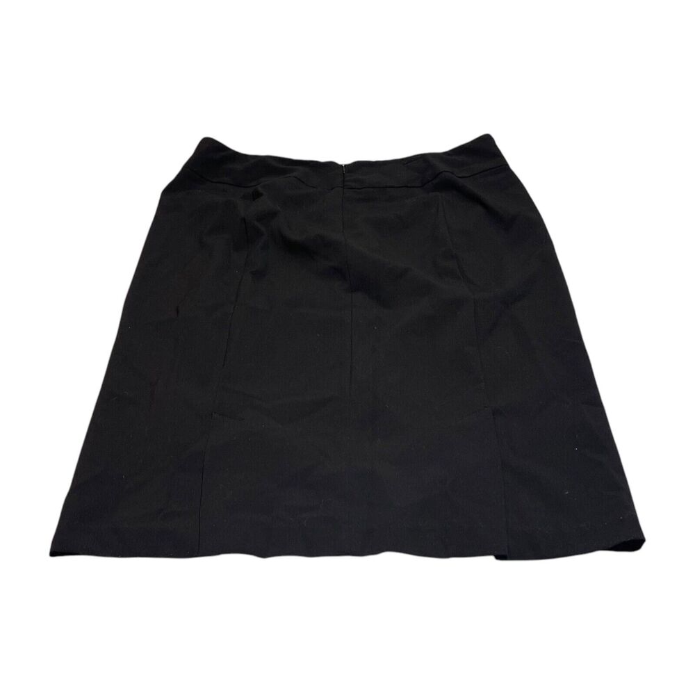 Briggs New York A-Line Skirt Women's 14 Black Stretch Back Zip Modern Minimalist - Picture 2 of 6